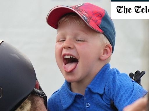 Zara Tindall’s son sticks his tongue out at mother