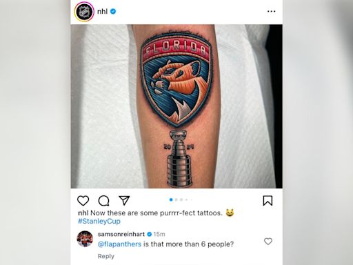 Reinhart chirps Panthers haters with Instagram comment on Cup tattoos | NHL.com