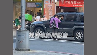 失控畫面！正義女勸違停公車站休旅車 駕駛秒變「啊啊男」狂吼