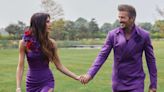 David and Victoria Beckham recreate iconic purple wedding photos, 25 years on