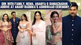 Shah Rukh Khan, Suhana, Hema Malini, Ananya, and Ramcharan grace Anant-Radhika's Aashirwad ceremony.