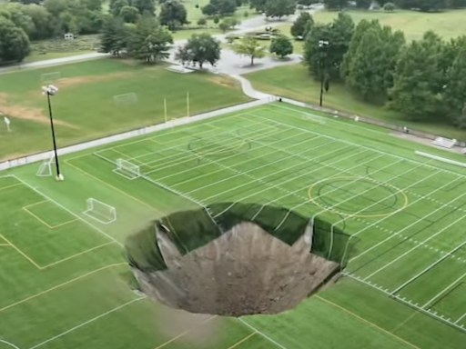 Sinkhole at Illinois Soccer Field Caused by Underground Mine Collapse