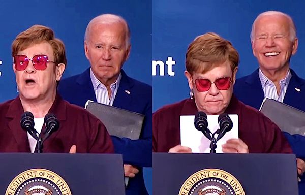 Biden Cracks Up Onstage As Elton John Blurts Profane Cry