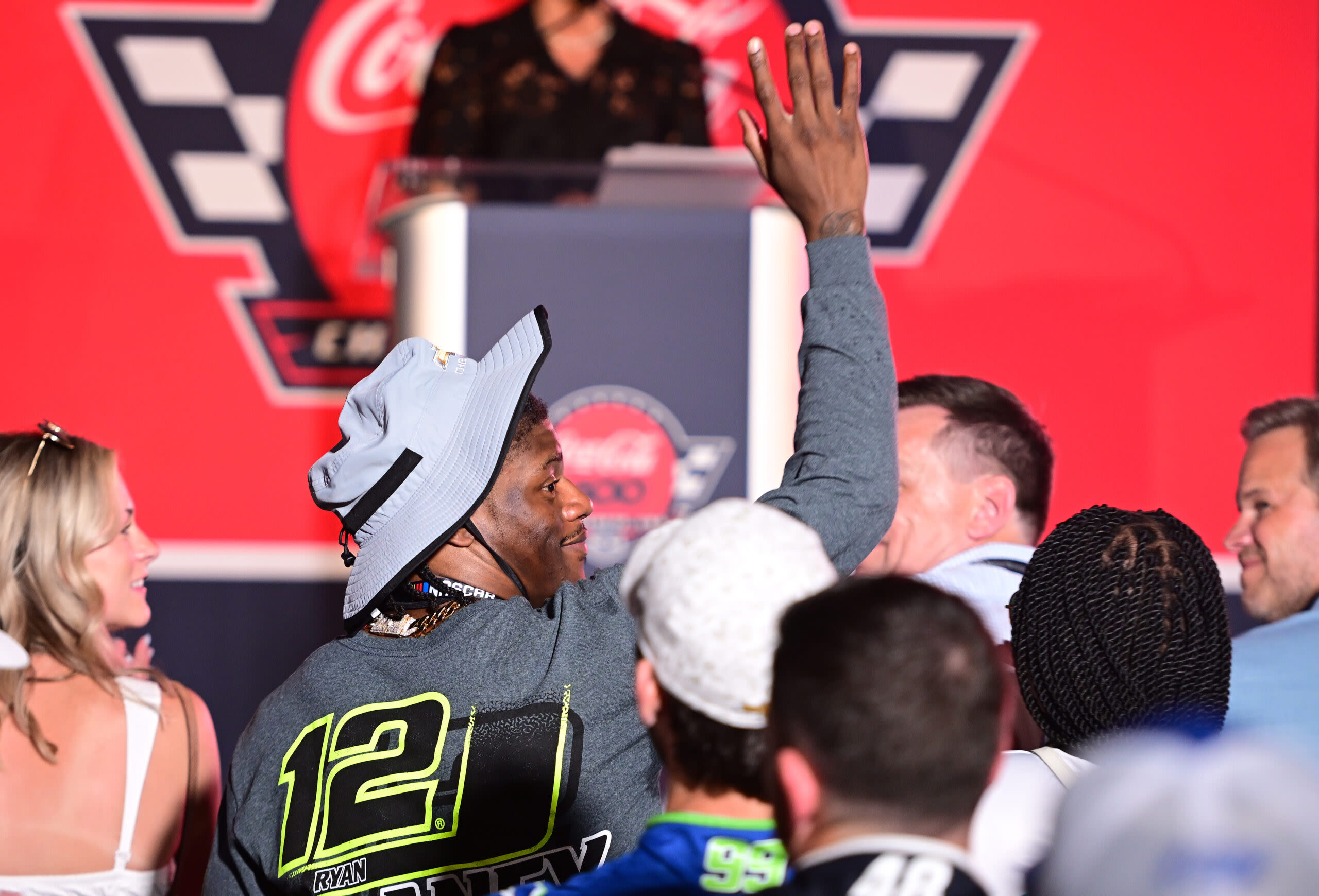Lamar Jackson visits pit row at NASCAR Coca-Cola 600