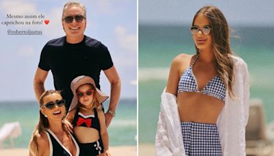 Em Miami, Ana Paula Siebert, Rafa Justus, Vicky e Roberto Justus curtem praia