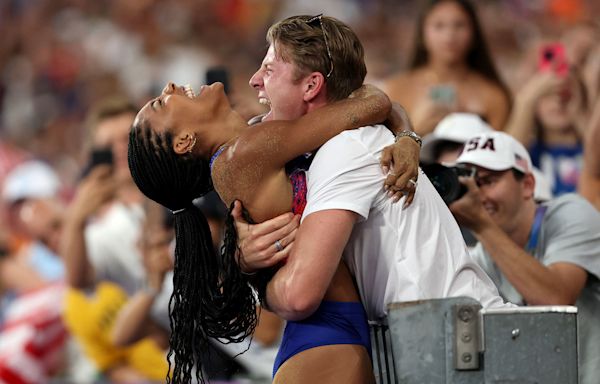 Tara Davis-Woodhall recalls running to husband Hunter after winning gold: 'It felt so good'