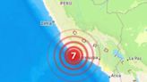 Un fuerte sismo de magnitud 7,0 sacudió la costa sur de Perú