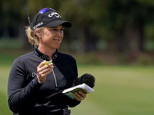 Did Morgan Pressel drop an expletive on the air during the Olympics TV coverage?