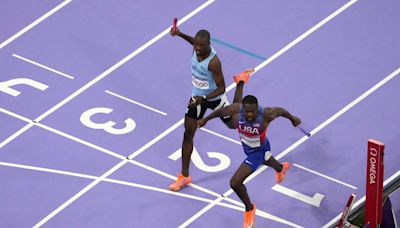 Benjamin of US holds off Tebogo of Botswana to win men’s 4×400 relay at Paris Olympics