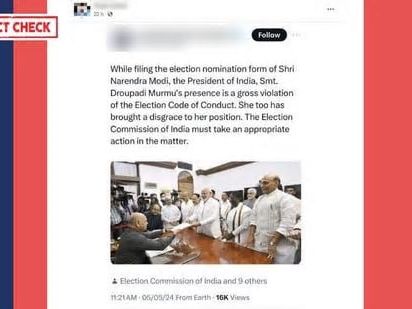 Fact Check: Old photo from Droupadi Murmu's Presidential nomination falsely shared as related to Lok Sabha polls 2024