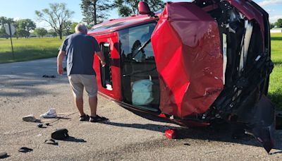 Hit-and-run ends in rollover and three transported to hospital in west Lincoln