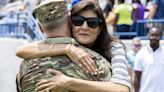 Haley welcomes husband back after deployment