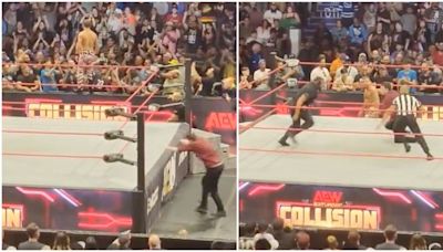 Fan jumps into the ring during AEW event - gets immediately dealt with in brutal fashion