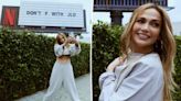 Jennifer Lopez poses in front of ‘Don’t F with JLo’ billboard as she promotes ‘Atlas’ film amid divorce rumors