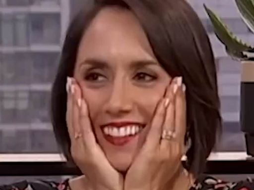 Janette Manrara suffers a live TV blunder as her baby monitor goes off