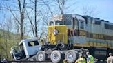 Dump truck left mangled after crash with train in rural Centre County, first in 20 years