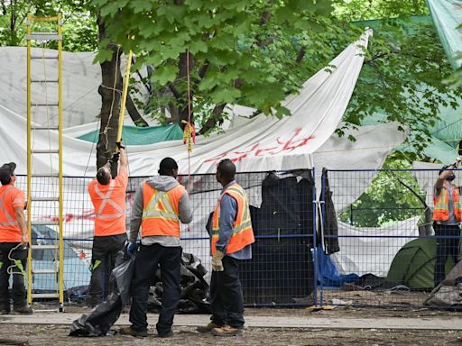 Pro-Palestinian protesters cleared in downtown Montreal, encampment at McGill remains