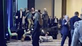 Climate Protesters Tumble Off Stage During Scuffle at GOP Senator’s Speech