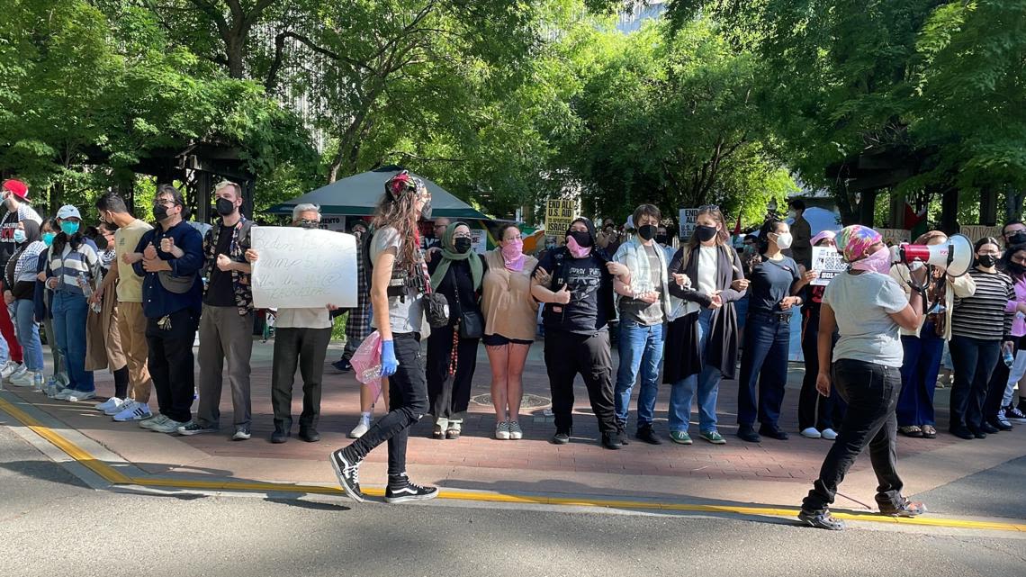 Pro-Palestine protest continues for second day at Sacramento State