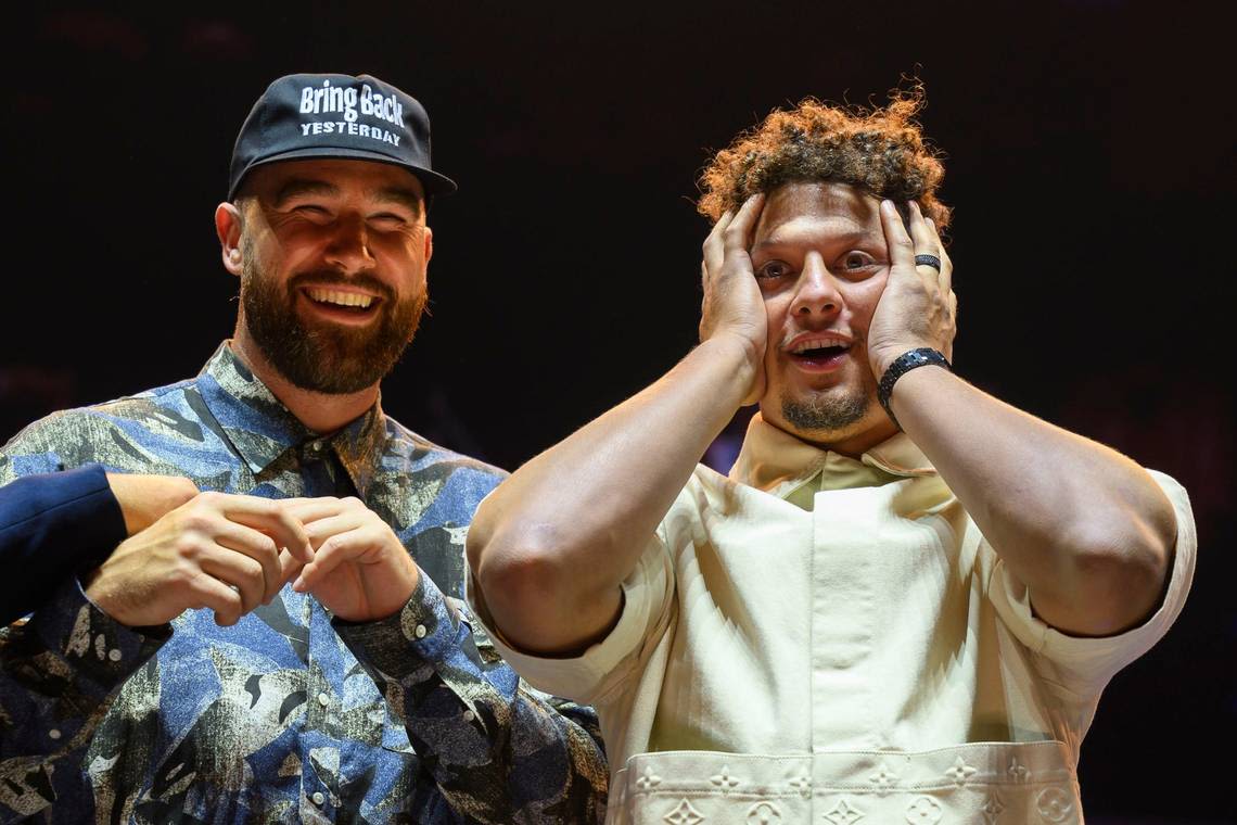 Travis Kelce and Patrick Mahomes get in on the comedy as KC Big Slick hits a record