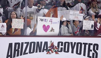 Arizona Coyotes fans chant 3 words to express their feelings about the team's move to Salt Lake City