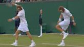 Andrey Rublev left with bloodied knee after smashing racquet on himself seven times after Wimbledon exit