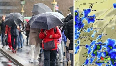 UK weather maps show exact date millions will be hit by 400-mile wall of rain