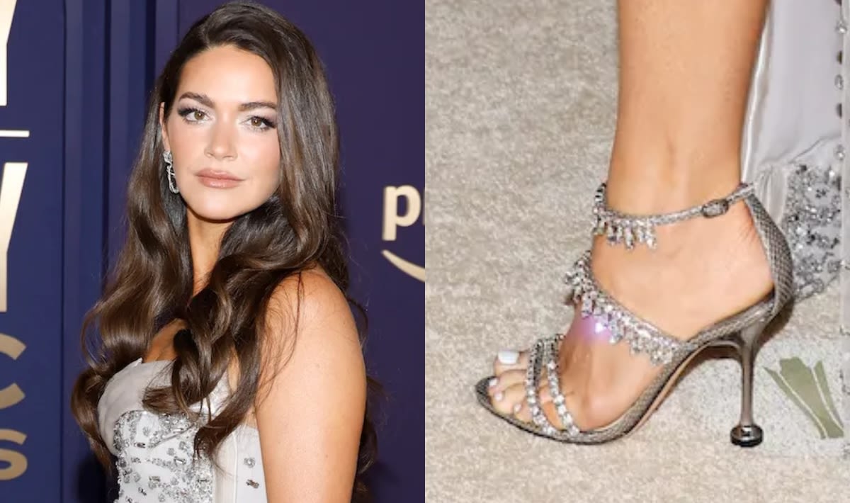 Hannah Ellis Drips in Crystals With Sparkling Alexandre Birman Sandals for ACM Awards 2024 Red Carpet