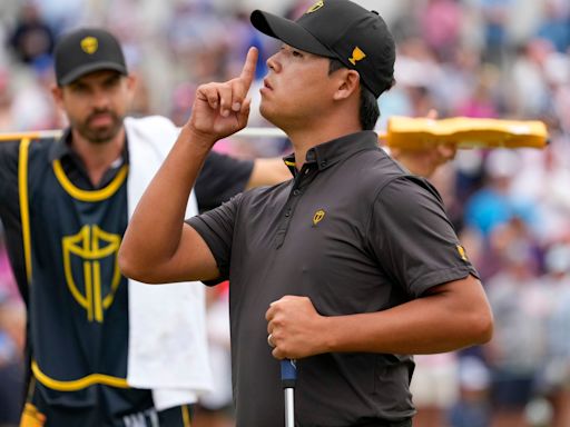 Si Woo Kim records first ever ace at Royal Troon's Hole 17 at The Open Saturday with hole-in-one