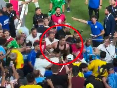 Copa América: Darwin Núñez se agarró a trompadas con los hinchas de Colombia tras la derrota de Uruguay en las semifinales