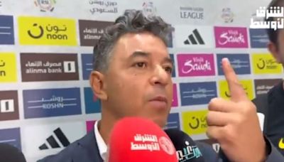 Marcelo Gallardo se molestó cuando lo consultaron por su salida de Al-Ittihad y aceptó una sola pregunta