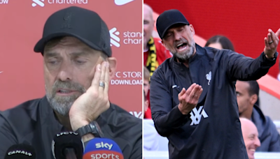 Jurgen Klopp questions one of his substitutions during Liverpool vs Spurs