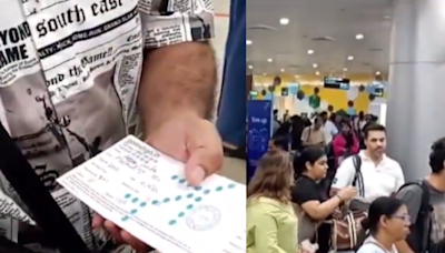 VIDEO: Man Waiting to Board Delhi Flight Gets Name Wrong on Boarding Pass After System Goes Manual