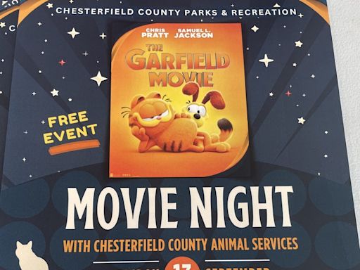 Chesterfield: Watch "The Garfield Movie" for free, bounce houses, food trucks, giveaways