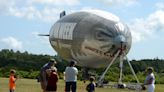 Shark blimp lands at Cape Cod Airfield, no bite scares yet