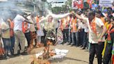 BJP stages protest against fuel price hike in Hubballi, Belagavi