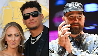 Patrick and Brittany Mahomes Cuddle Up for Taylor Swift's 'Lover' Performance — as Travis Kelce Sings Along!