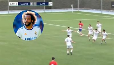 El hijo de Marcelo marca un golazo al Atleti y presenta su candidatura a futuro '9' del Madrid