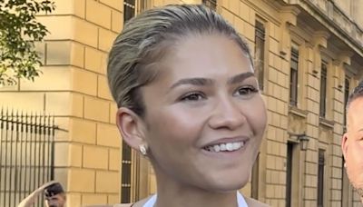 Zendaya is effortlessly stylish as she goes braless in Paris