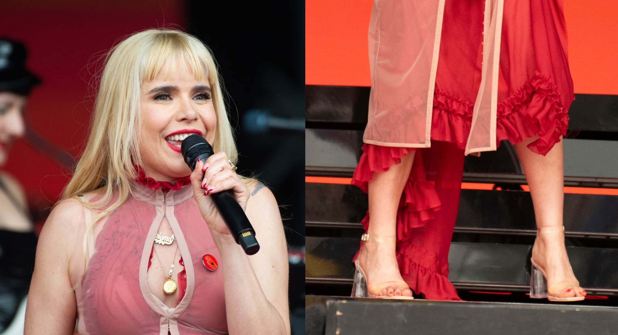 Paloma Faith Brings Back the See-Through Trend in Clear Sandal Heels at Glastonbury Festival 2024