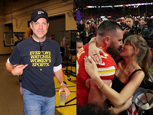 Jason Sudeikis asks Travis Kelce when he’ll ‘make an honest woman’ out of Taylor Swift in skit