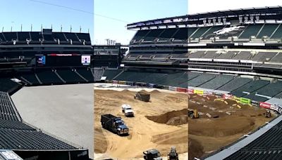 Watch and learn: How the Linc went from football field to monster dirt pile