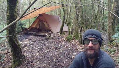 We are Britain’s only full-time nomads & sleep in tent patched with plasters