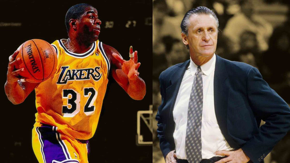 Magic Johnson recalls playing against Pat Riley for the first time in 1996: "I told him I was going to tear him up”