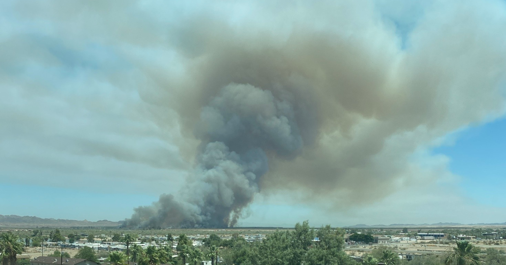 Wildfire northeast of Ehrenberg grows to 715 acres