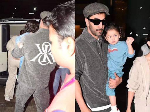 Ranbir Kapoor flaunts stylish 'R and K' jacket at Mumbai airport - Times of India