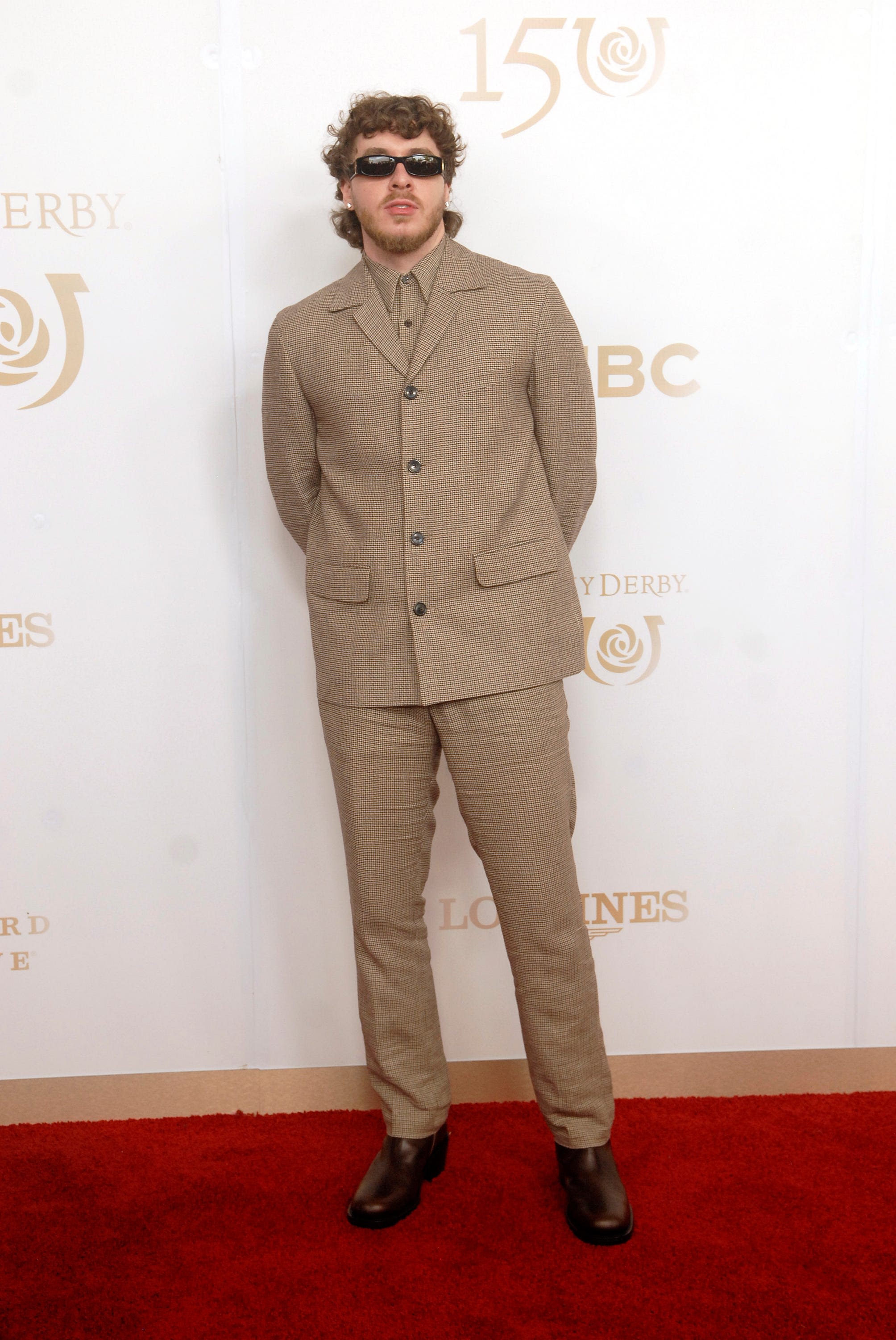 Louisville native Jack Harlow arrives at Churchill Downs for the 2024 Kentucky Derby