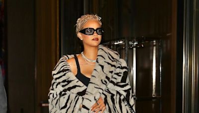 Rihanna Wears a Vintage '90s Faux Fur To Kick Off Summer