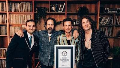 The Killers presented with two Guinness World Records titles for Mr Brightside