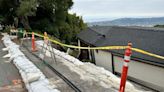 Recent landslide leads to lane closure along Las Alturas Road by red-tagged home